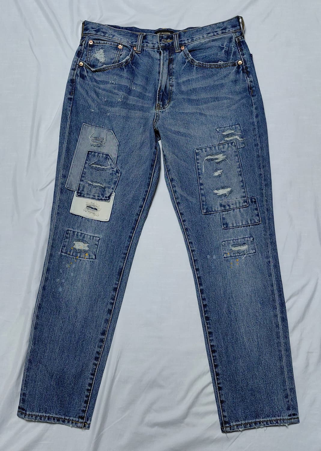 [XL] RAG MACHINE 빈티지 패치워크 디스트로이드 데님 팬츠 상품이미지1