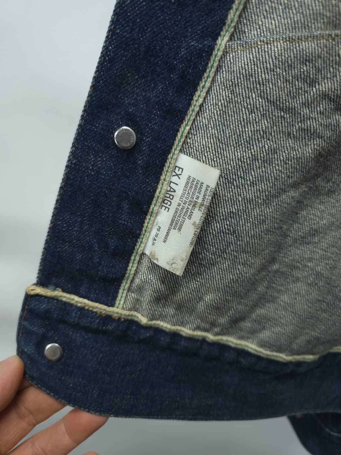 폴스미스 90's 올드스쿨 워크웨어 생지 데님 자켓(100~105) 상품이미지5