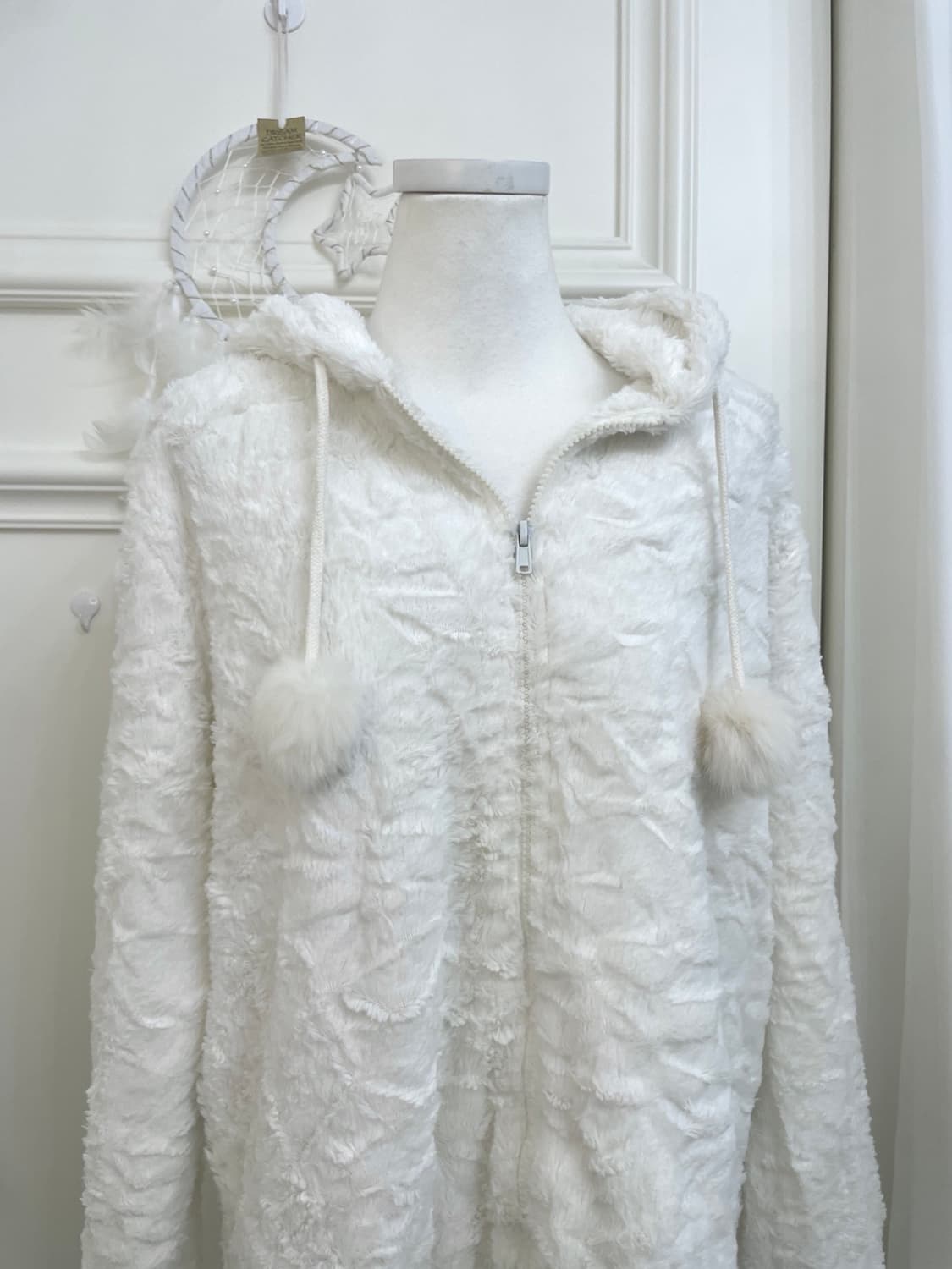 snow white lovely fur hoodie-zip(size-L) 상품이미지5