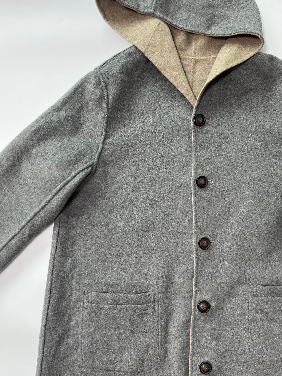 소프트 그레이 리버시블 후드코트 상품이미지5