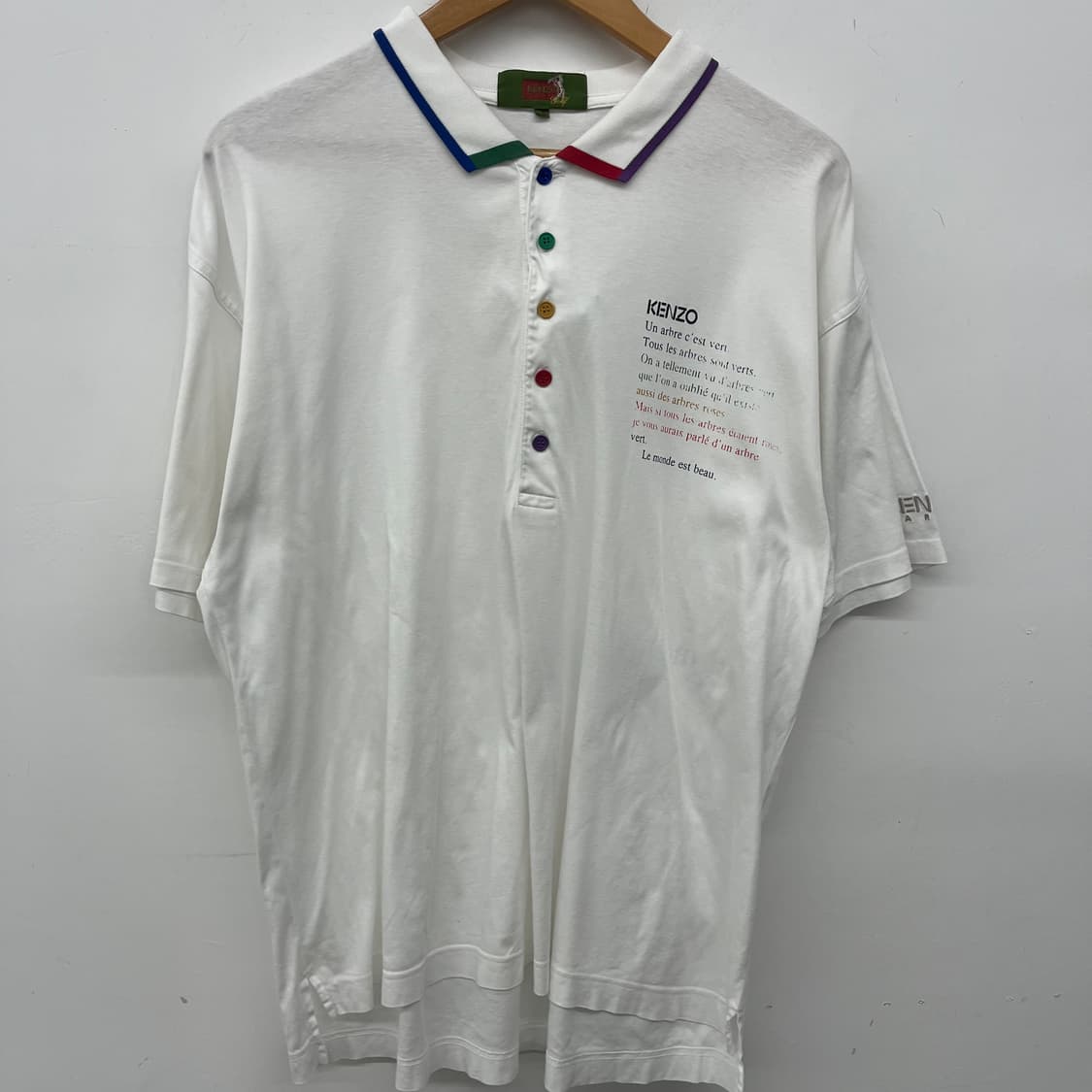 KENZO 겐조 화이트 카라 반팔 폴로티 남XL 상품이미지2
