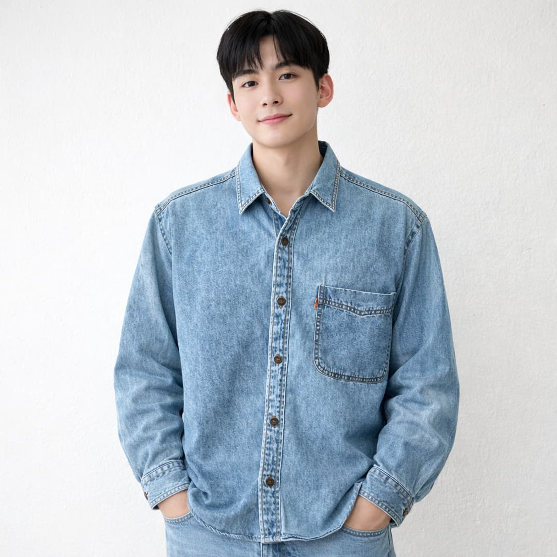 리바이스 데님 셔츠 연청 상품이미지1