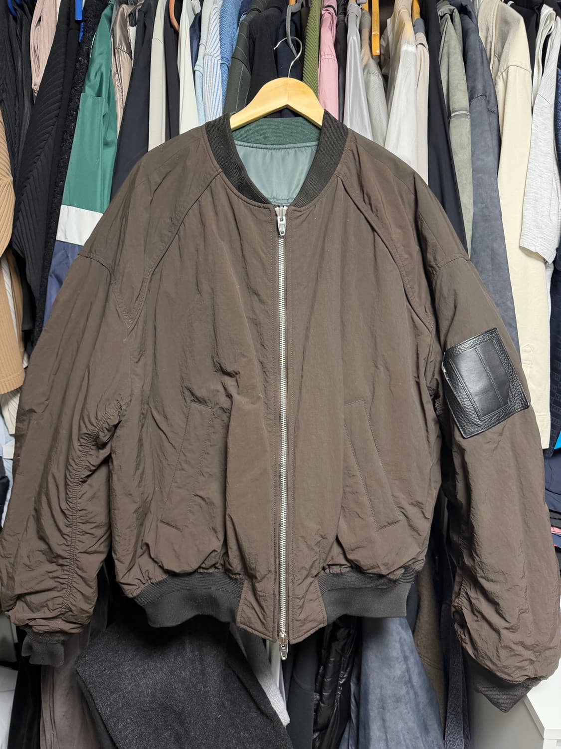 [50] juunj 준지 22fw 리버시블 마원 ma-1 카키 - 브라운 상품이미지7