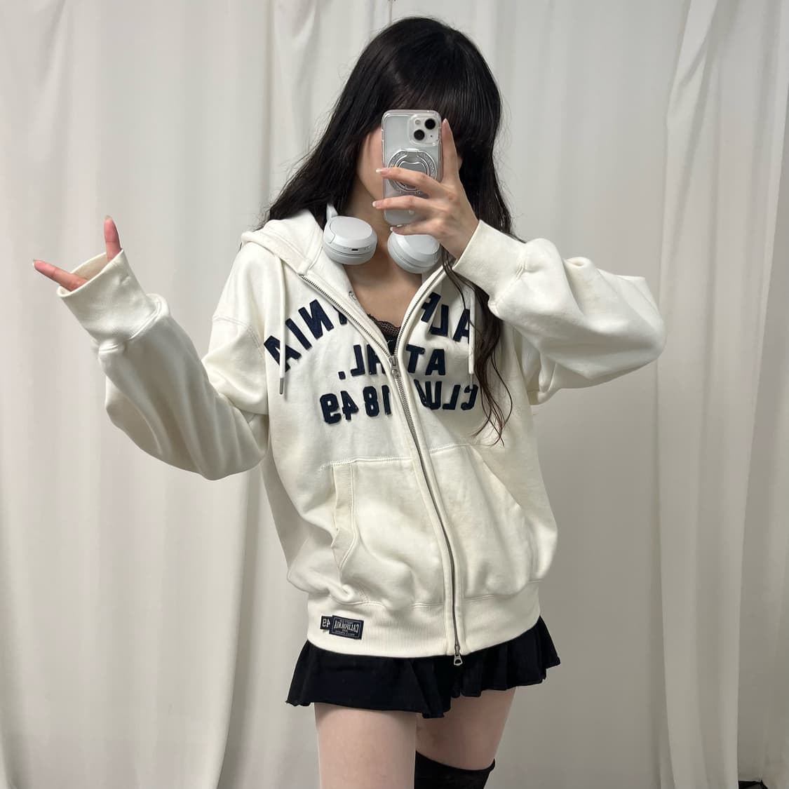 Who.A.U white 2way hood zip-up 상품이미지1