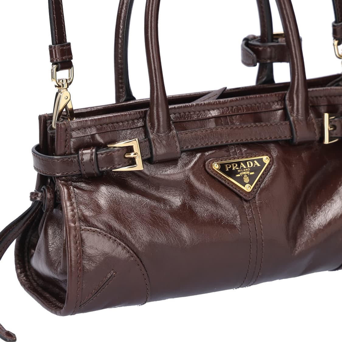 프라다 1BA486 보니 레더 미니 핸드백 다크 브라운 상품이미지5