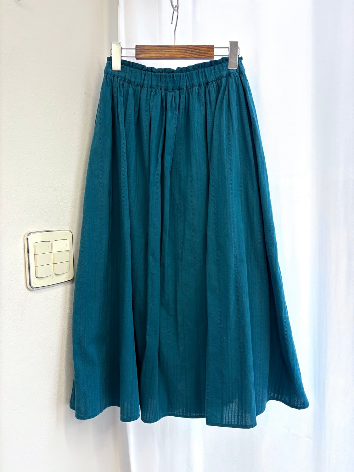 samansa mos2 사만사모스 핀턱 모리걸 청록 자수 롱스커트   J 상품이미지3