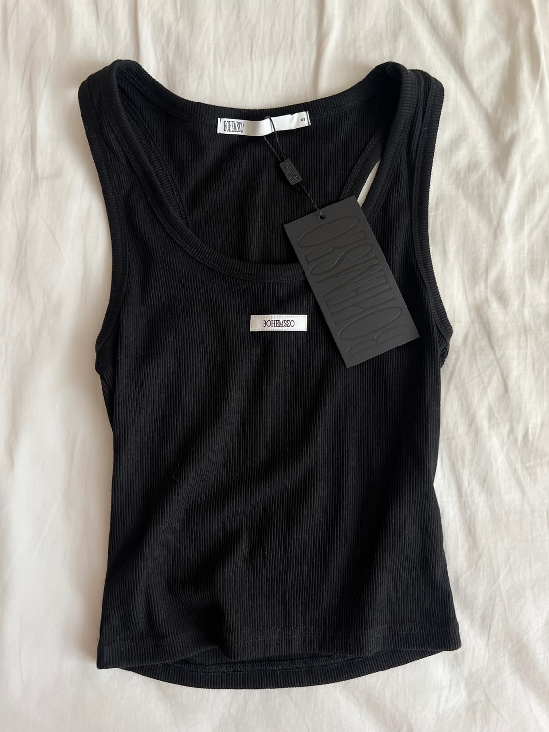 BASIC SLEEVELESS CROP TOP, BLACK 상품이미지2