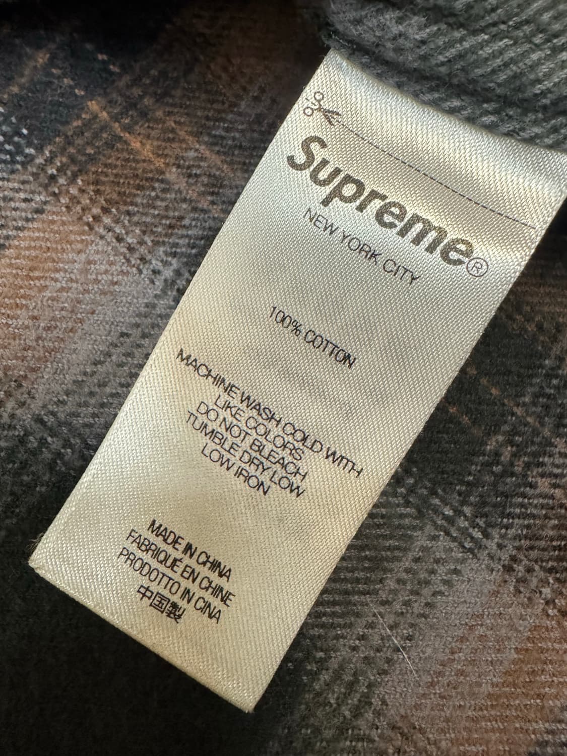 [XL] 슈프림 쉐도우 플레이드 플란넬 집업 셔츠 그린 - 24SS 상품이미지6