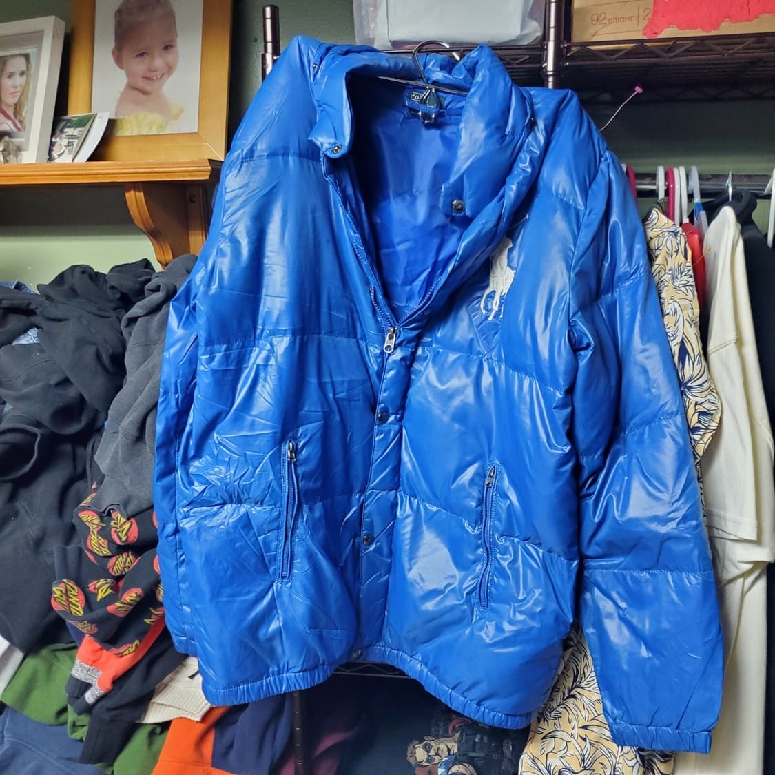 폴로 랄프로렌 빅포니 퍼프 다운 패딩 블루 상품이미지1