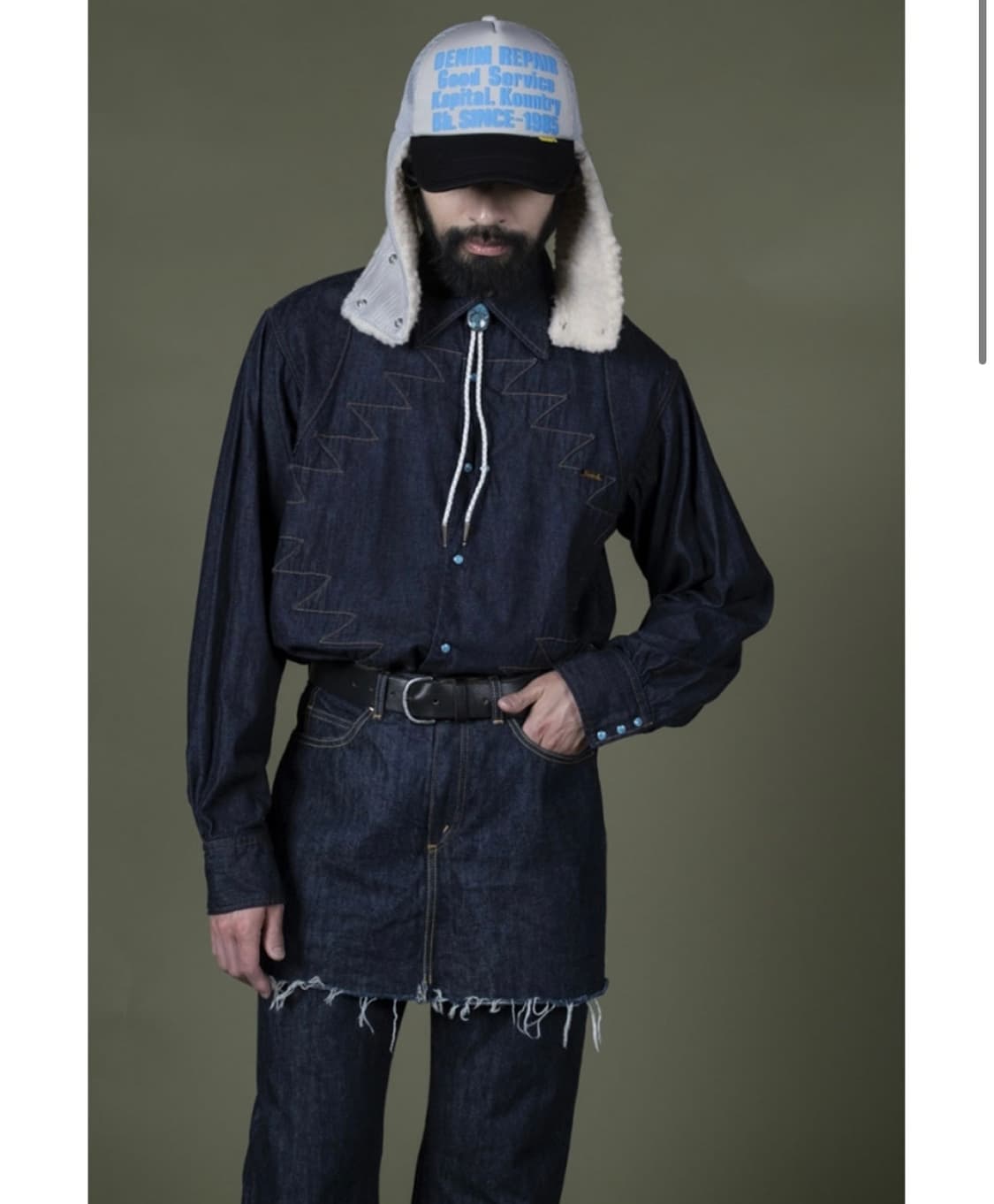 캐피탈 데님 리페어 트러커 캡 모자 브라운 새제품 kapital 상품이미지4