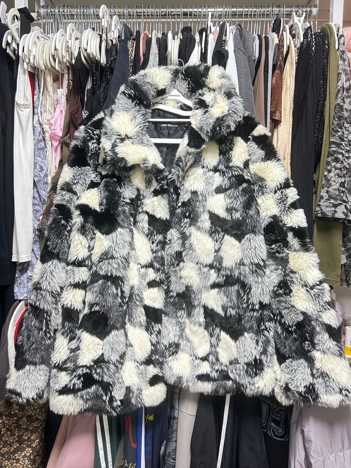 서울 컬력션 체커보드 퍼자켓  상품이미지1