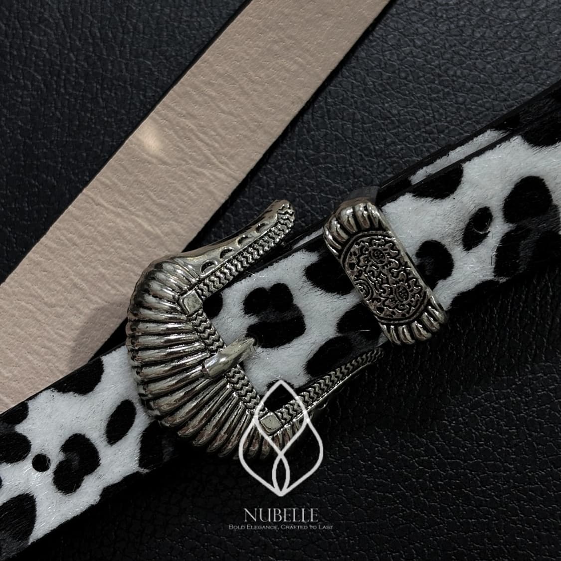 🌗 Leopard western belt / 호피 송치털 웨스턴 벨트 상품이미지5