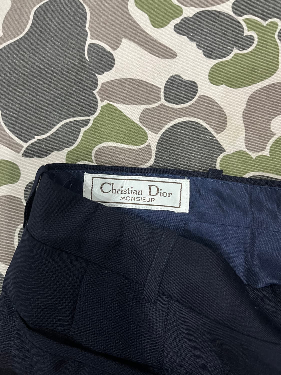 크리스찬 디올 울 모헤어 슬랙스 트라우저 네이비 상품이미지1