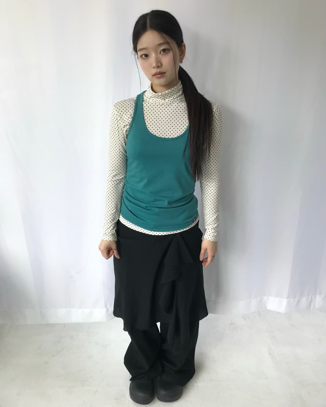 레이어드 도트 티 상품이미지1