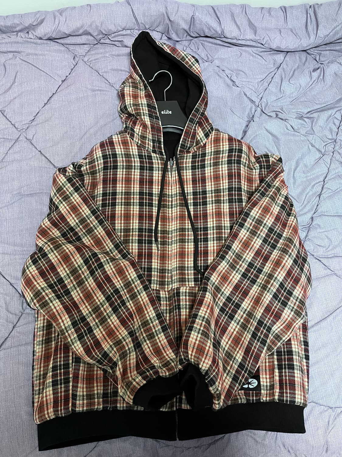 이알티알-Reversible Hoodie Zip-Up Check Red 상품이미지5