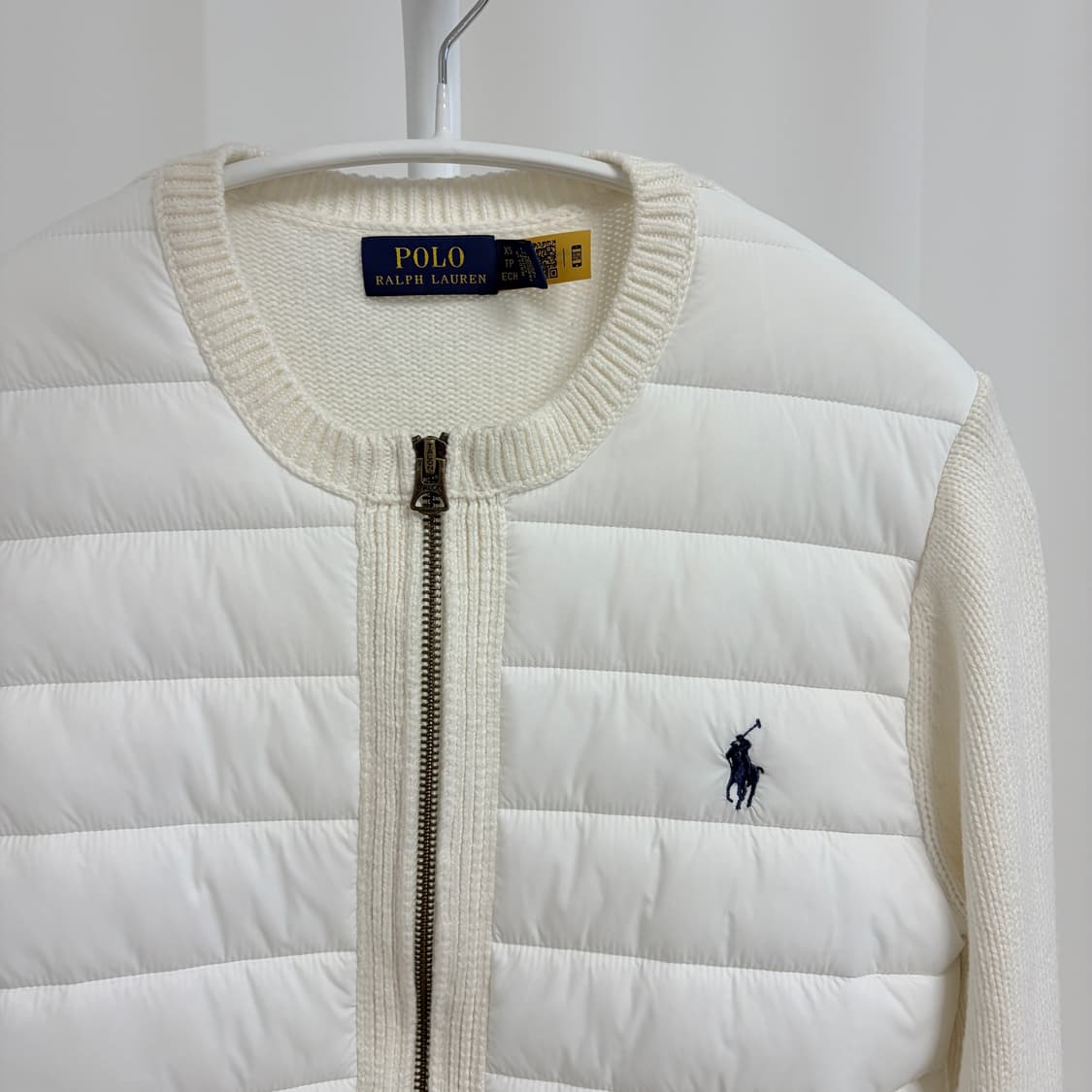 폴로 랄프로렌 니트 패딩 집업 가디건 아이보리 상품이미지3