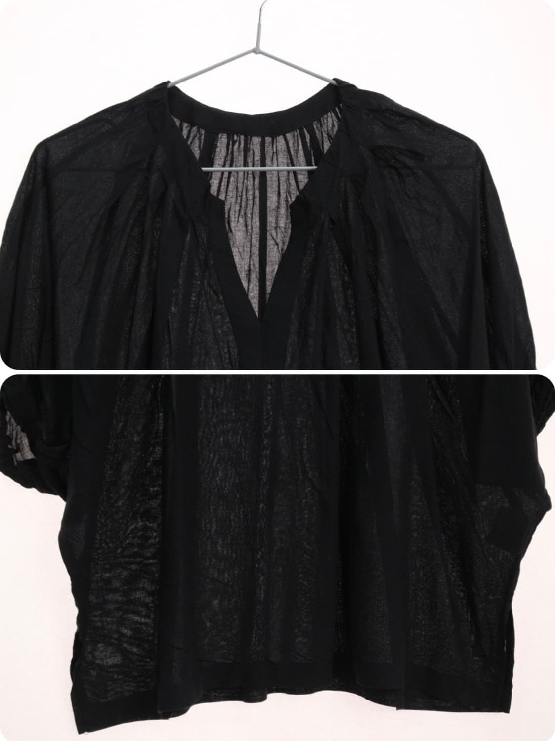 루즈핏 빈티지 마 함유 블라우스  상품이미지2