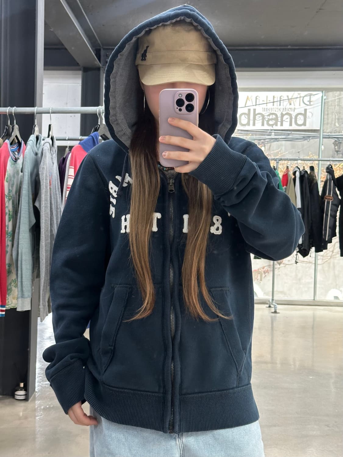 아베크롬비 머슬핏 후드집업 네이비 상품이미지4