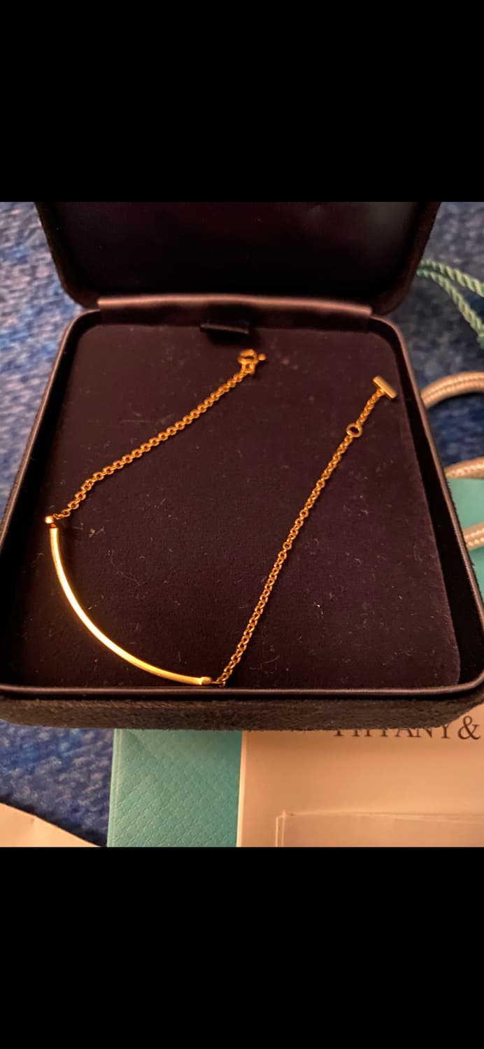 [정품] 티파니 T 스마일 스몰 브레이슬릿 옐로우골드 S사이즈 / SSS 상품이미지4
