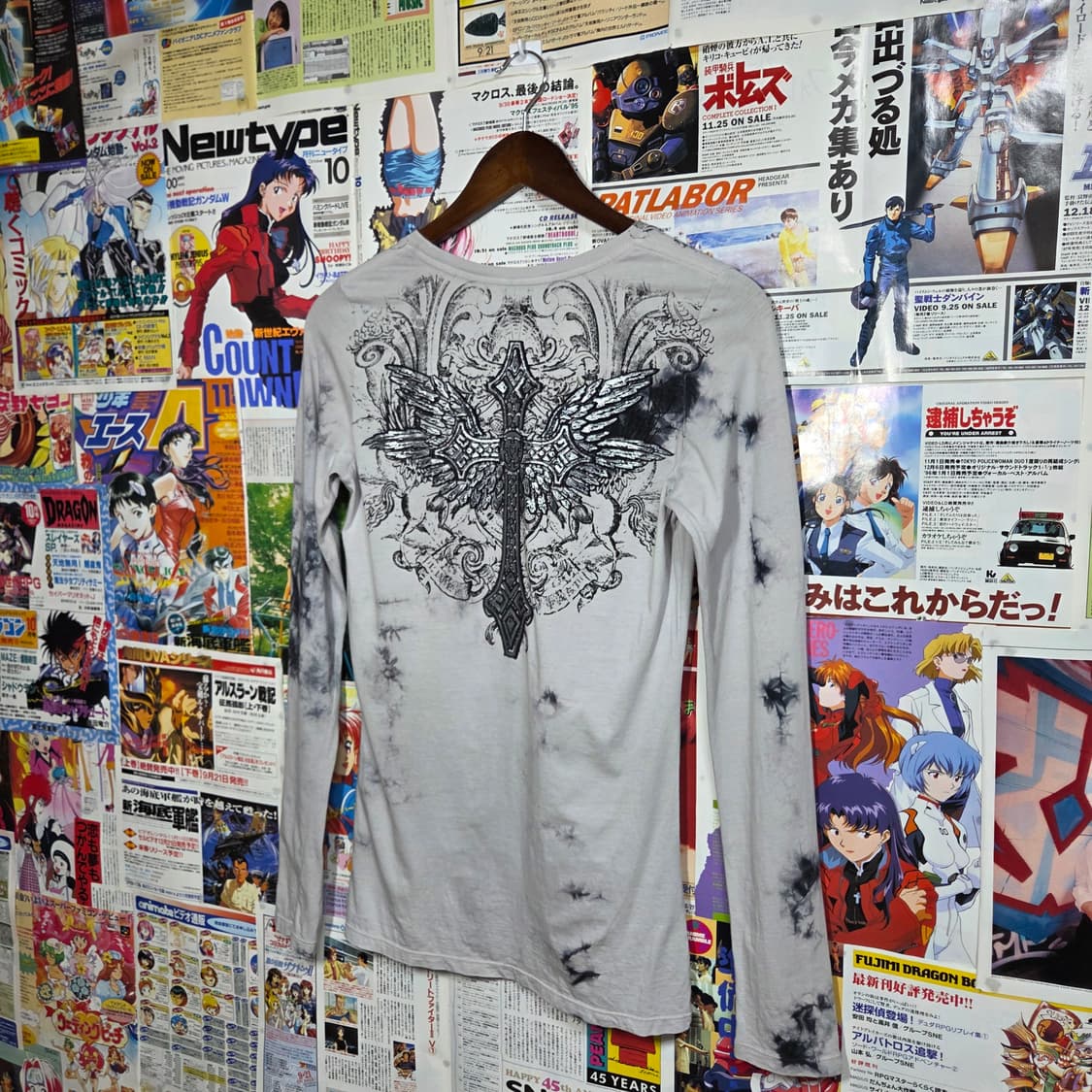 버커루 그레이 타이다이 날개 롱슬리브 딱붙티 상품이미지4