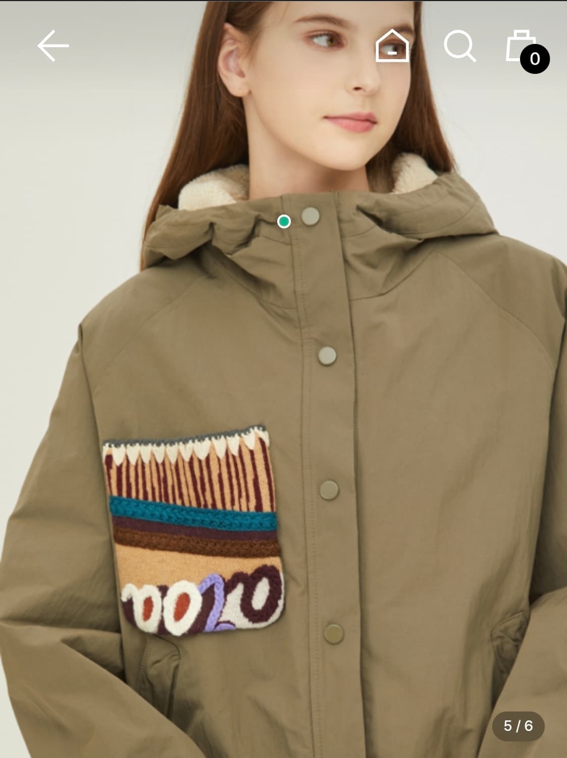 베네통 그린비 양모 뽀글이 후드 점퍼 42(55) 상품이미지3