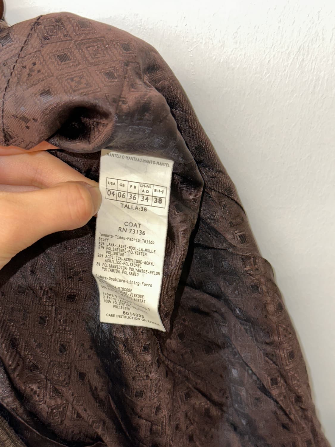 막스앤코 코듀로이 버튼 울 코트 38 상품이미지5