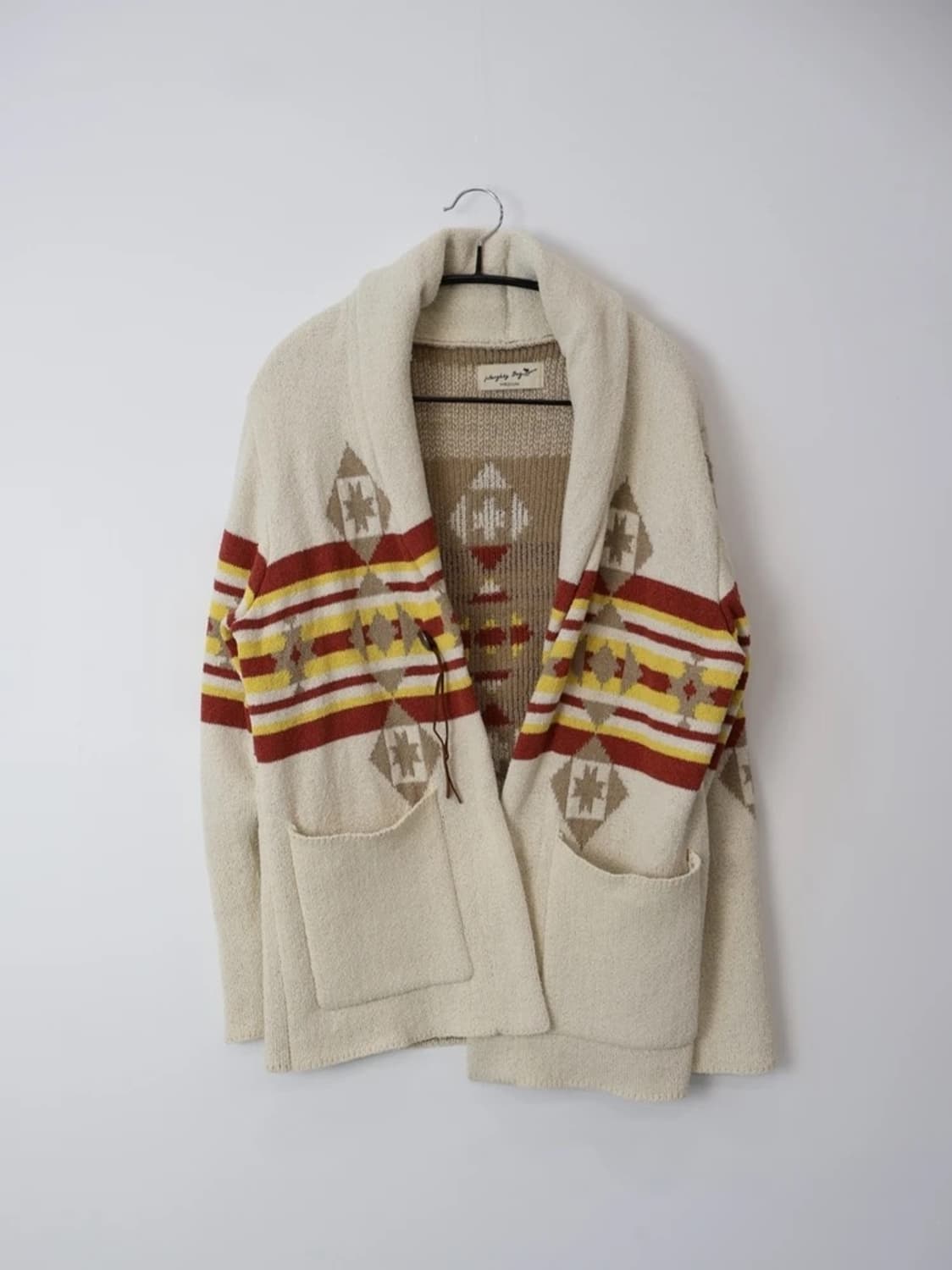 Naughty Dog Shawl CollarPattern Cardigan 상품이미지4