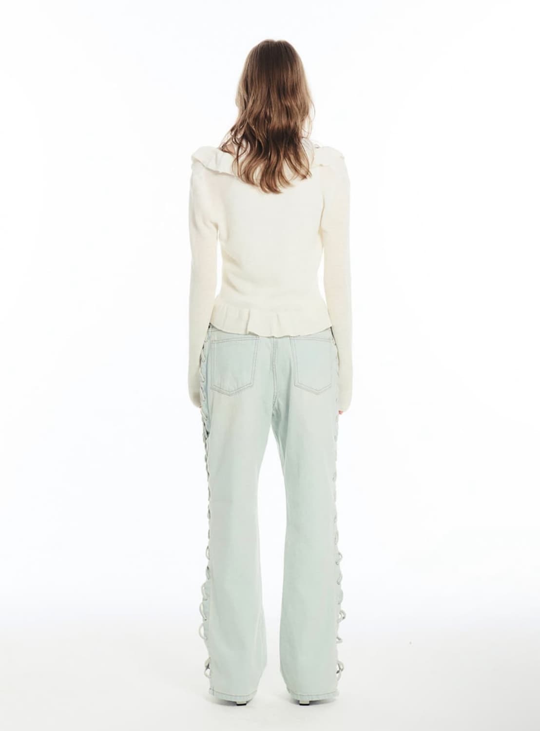 세릭 CERRIC 사이드 레이스업 와이드 데님 팬츠 상품이미지3