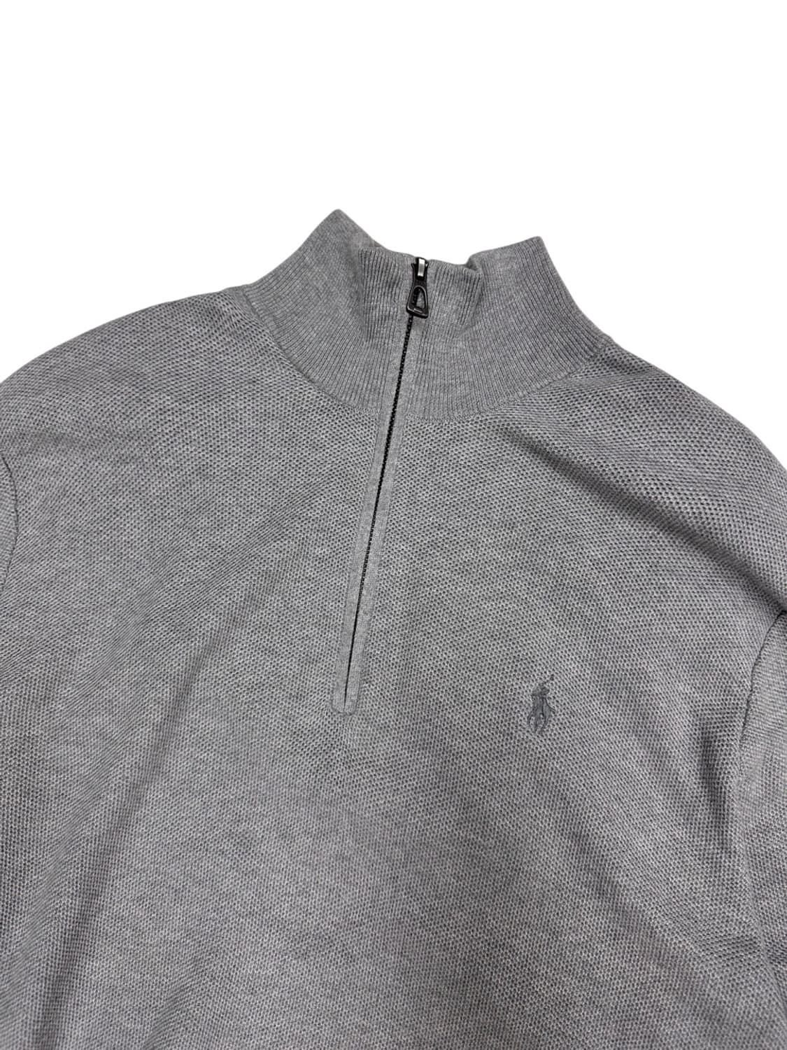 폴로 피마코튼 반집업 니트 웜그레이 (XL~2XL) 상품이미지3