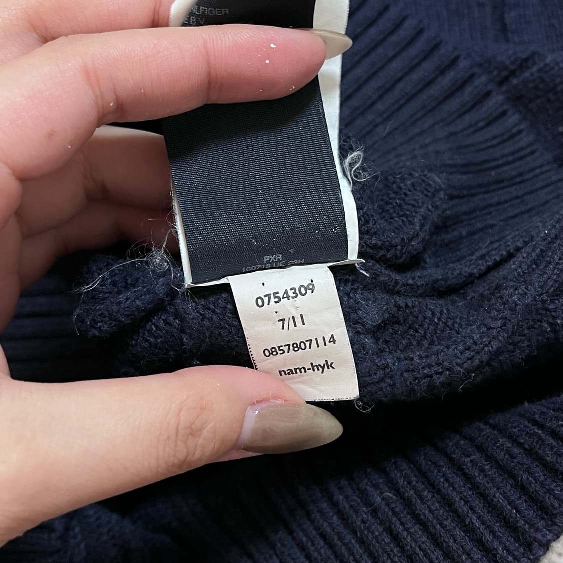 [정품] 타미 네이비 꽈배기 니트 [ M ] 상품이미지5