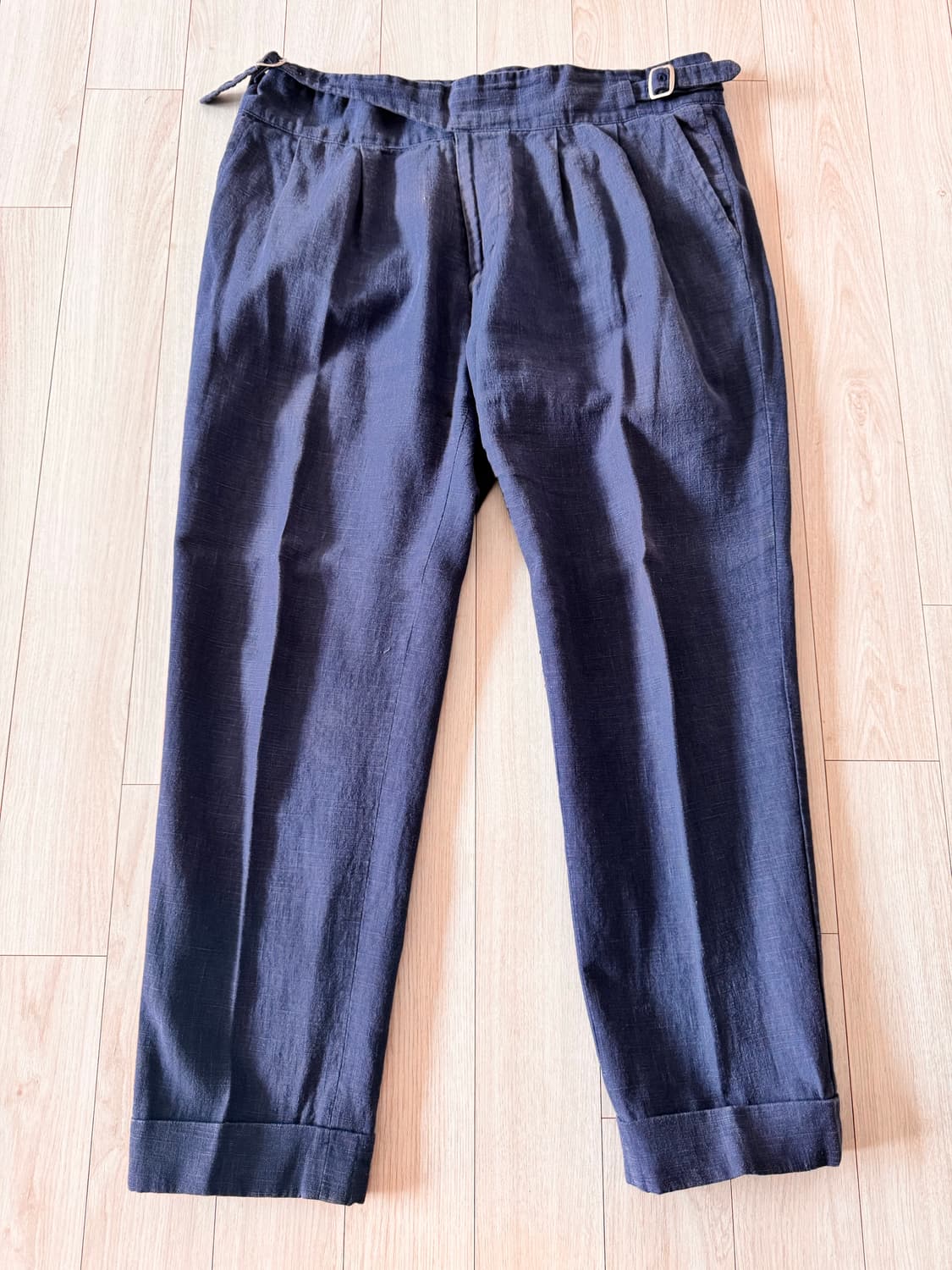 에스타도 estado 투 플리츠  린넨 구르카 팬츠 52 상품이미지1