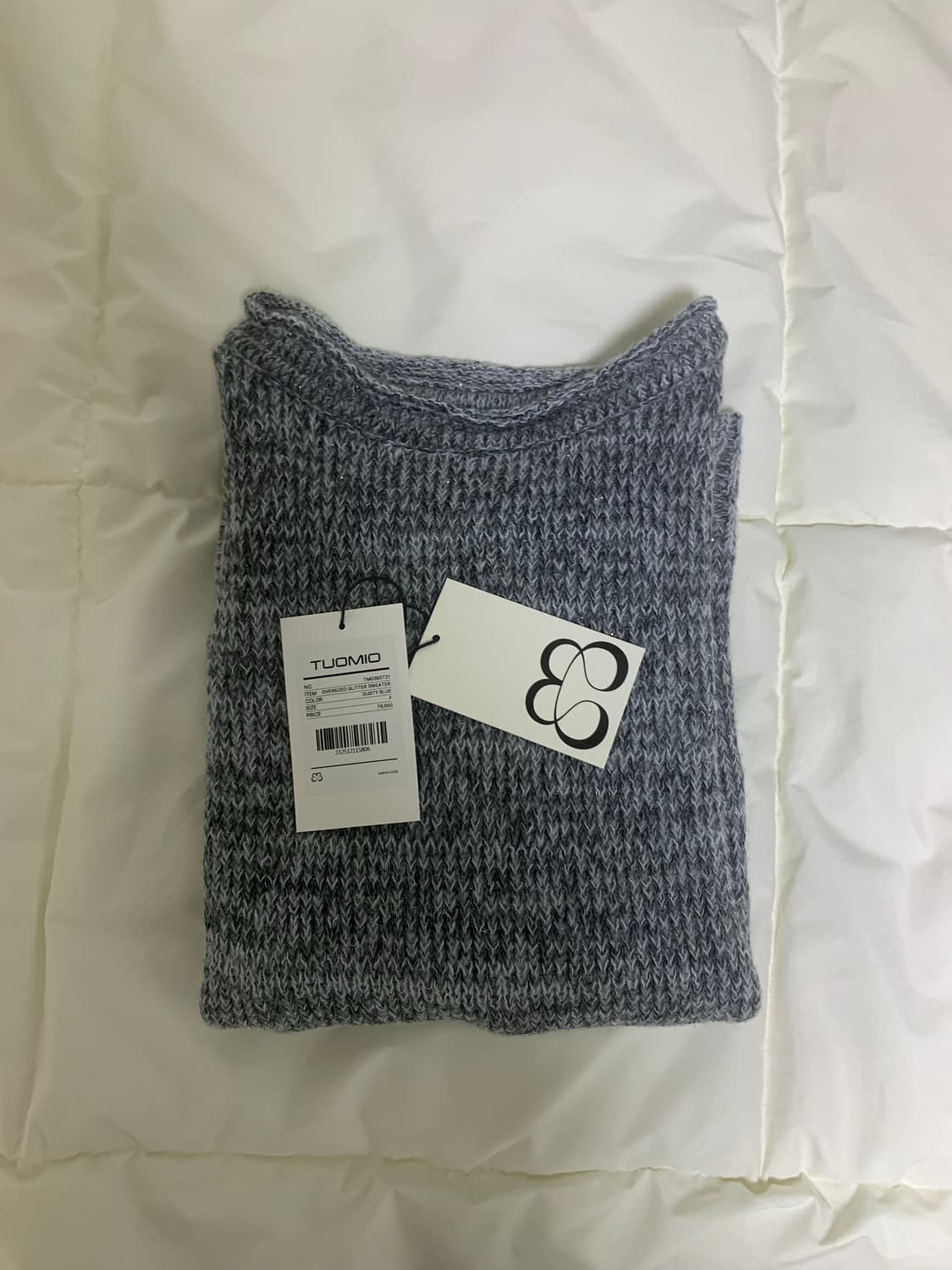 뚜오미오 오버사이즈 글리터 스웨터 더스티블루 상품이미지2