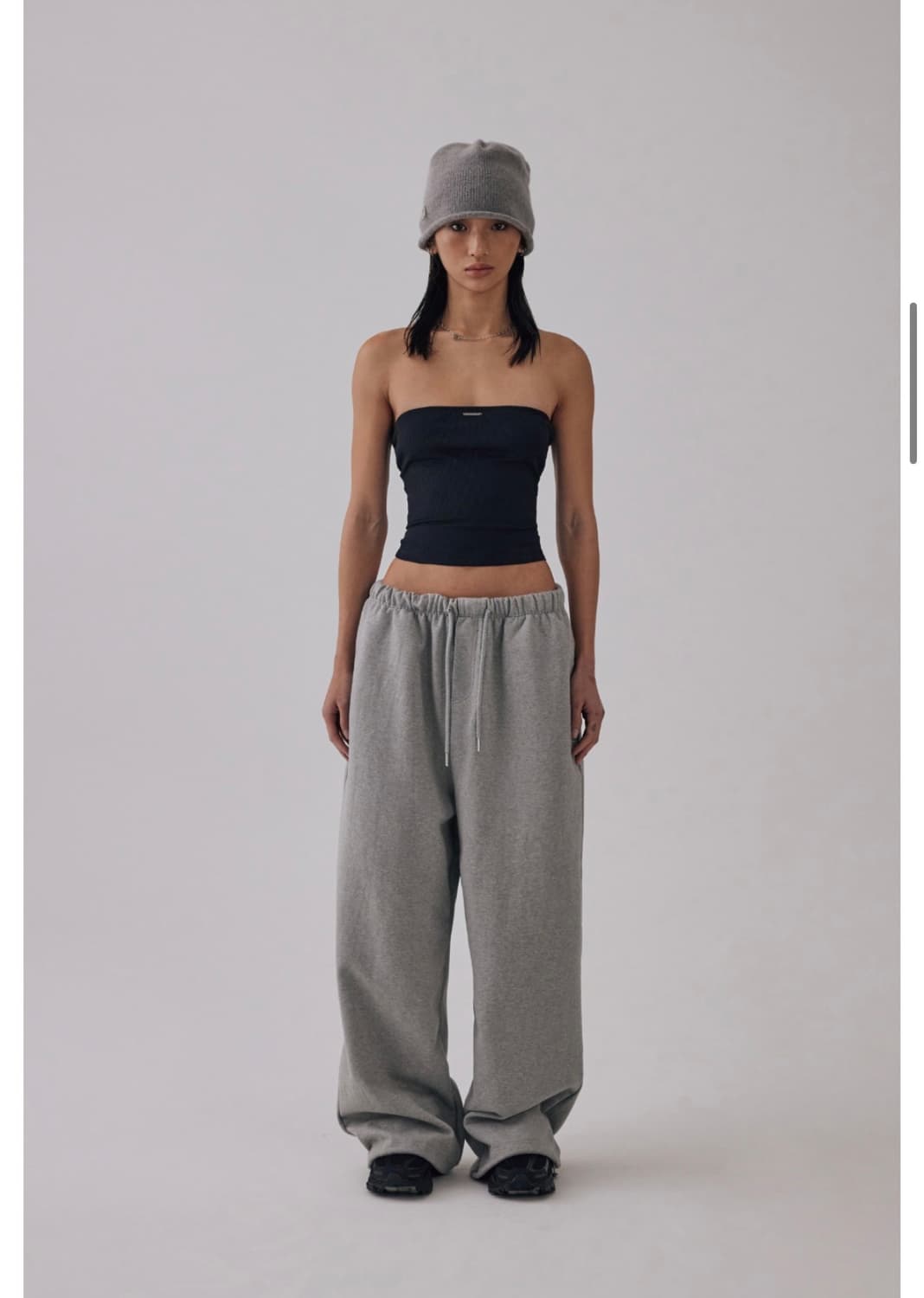 트리밍버드) Basic Ribbed Crop Tank Top BK F 상품이미지2