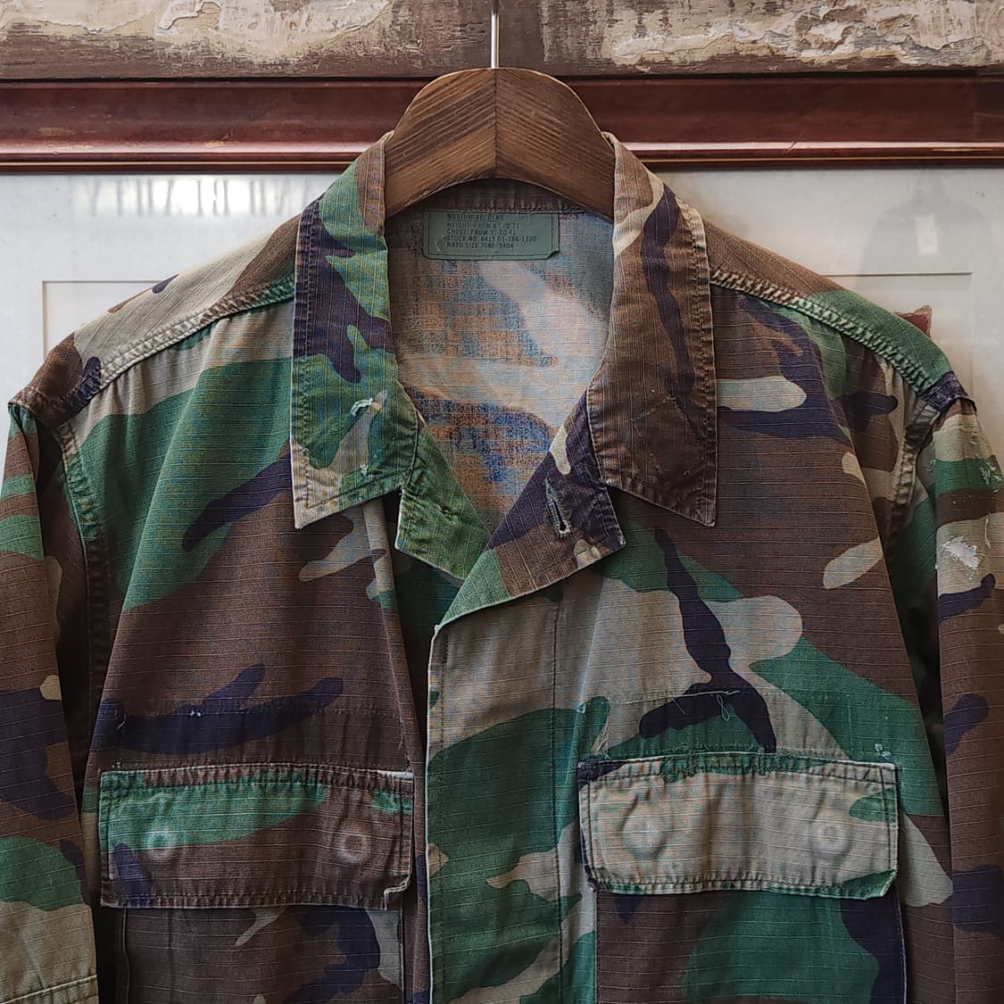 90s 미군 BDU 카모셔츠 우드랜드 미디움 레귤러 상품이미지4