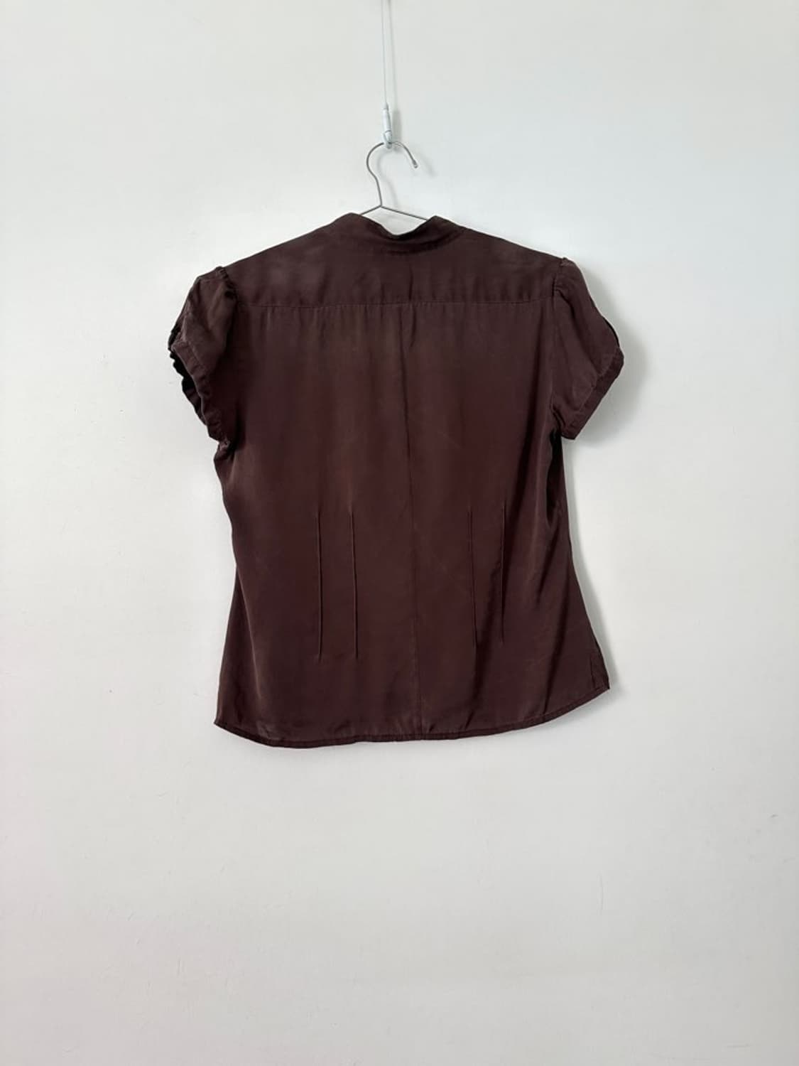 Alfani petite silk half blouse / brown 상품이미지3