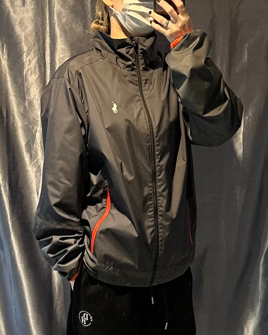 M 폴로랄프로렌 자수로고 나일론 딥그레이 바람막이 상품이미지1