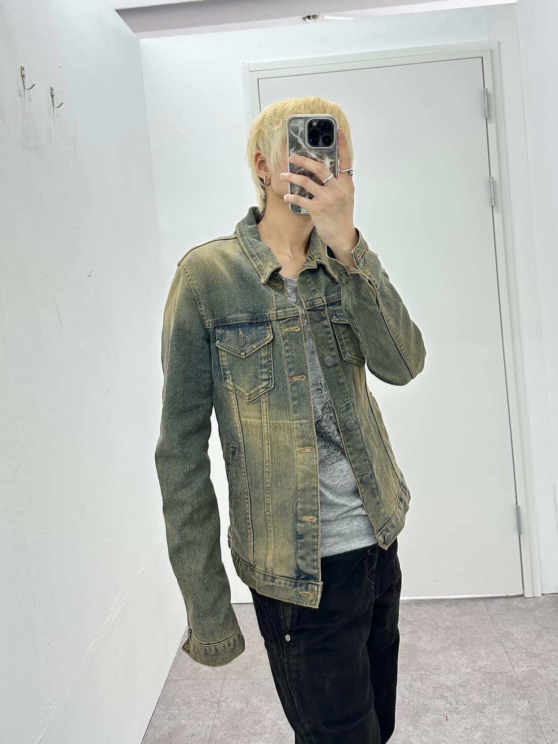 00s washing denim distressed jacket 상품이미지2