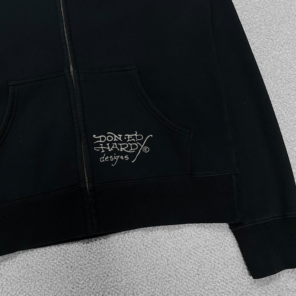 에드하디 Ed hardy 스컬 다이스 후드집업 블랙 상품이미지5