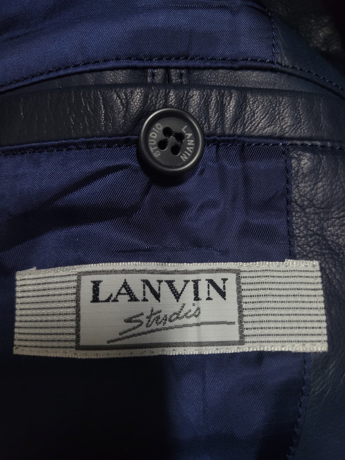 LANVIN STUDIO 80s 아카이브 빈티지 숄카라 블루종 레더 자켓 상품이미지5