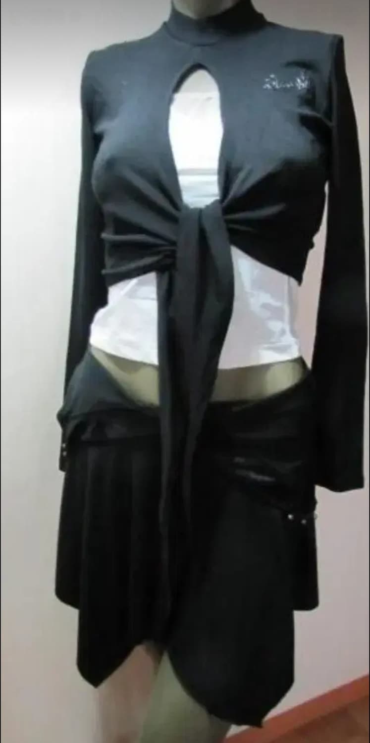 쇼비즈 블랙  스판 숏가디건  55-55반까지  상태굿 상품이미지3