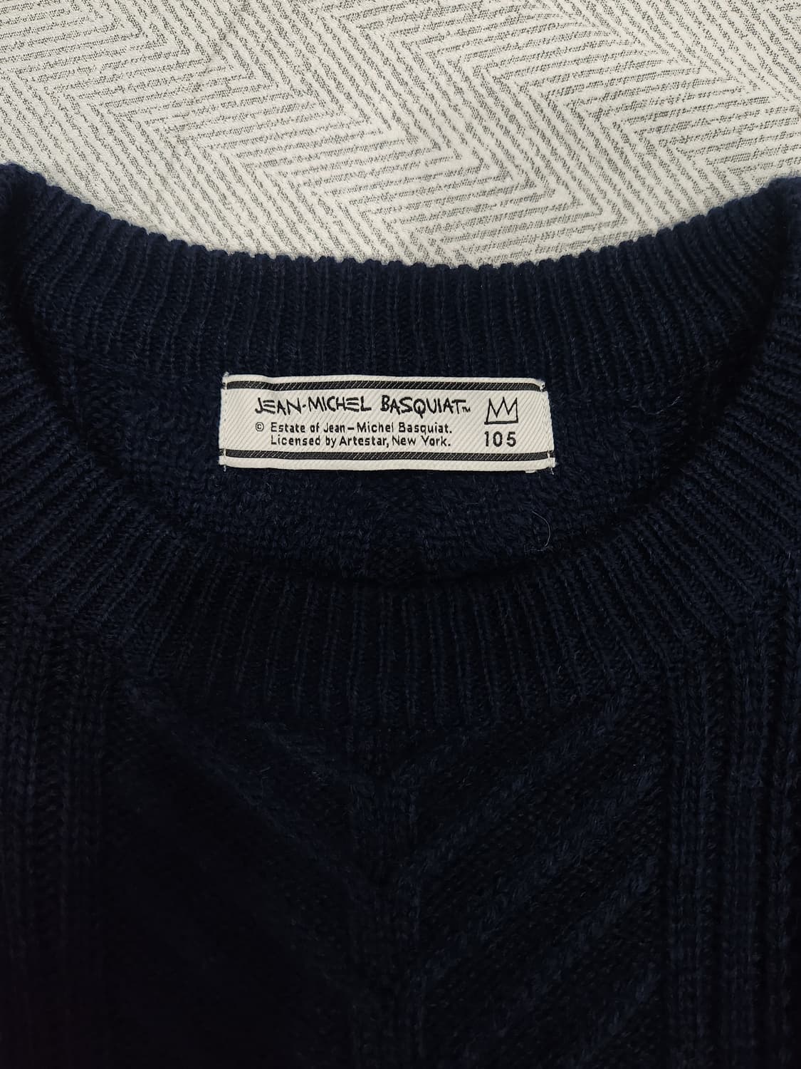 장 미셸 바스키아 네이비 케이블 니트 스웨터 남성 105사이즈 상품이미지5