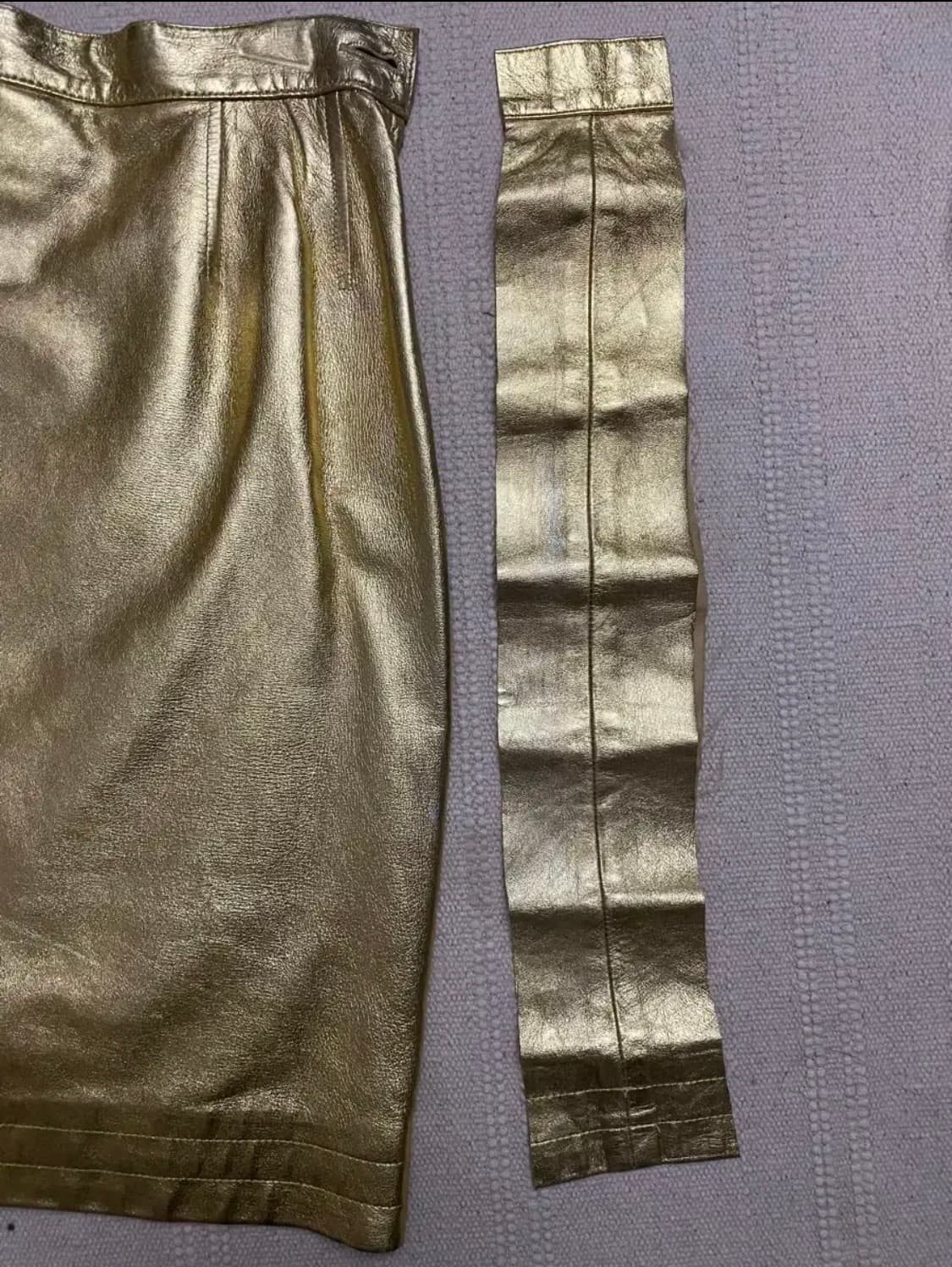 생로랑 빈티지 리얼 골드 가죽 스커트 상품이미지9