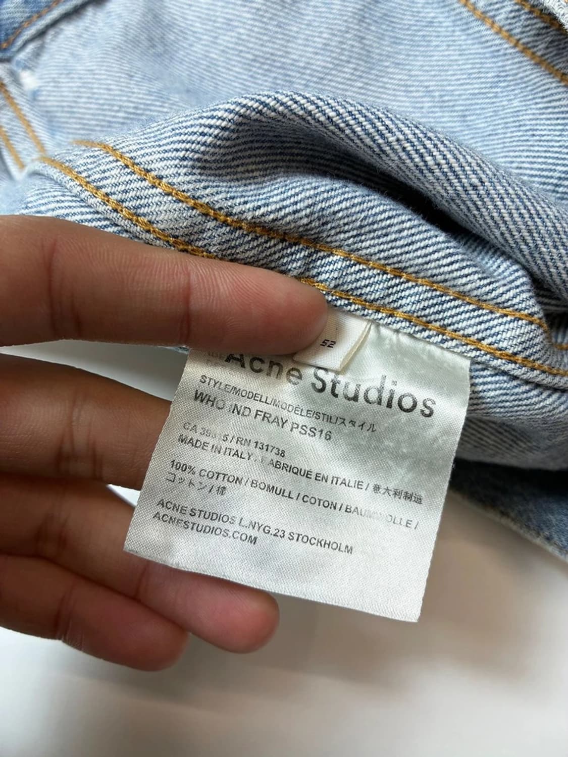 아크네 스튜디오 데님 노카라 트러커 자켓 PN8540 상품이미지10