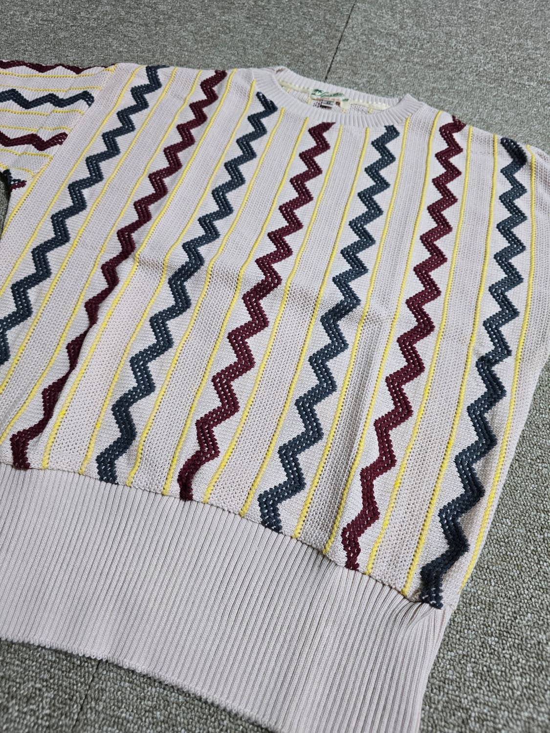 타임원클로딩 부처프로덕츠 패턴 서머니트 엣라코 엣라스트 니트42 새제품
 상품이미지3