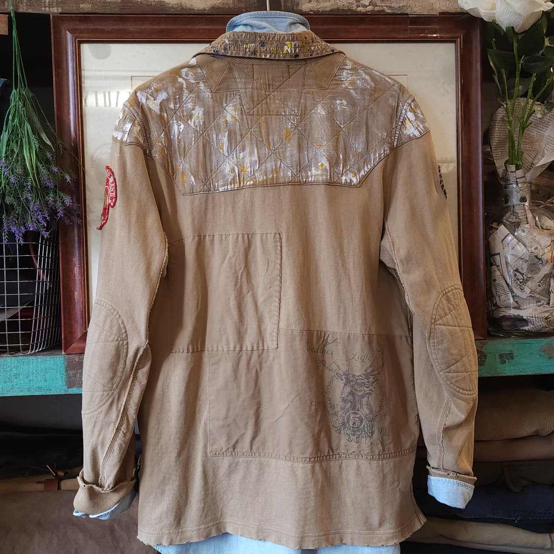 00s 폴로 랄프로렌 긴팔 카라티 럭비 맨투맨 애니멀 프린팅 사파리 M 상품이미지3