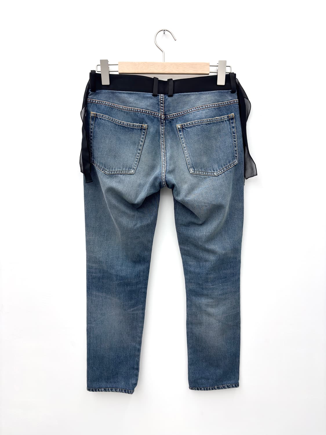 SILK DETAIL DENIM PANTS 상품이미지3
