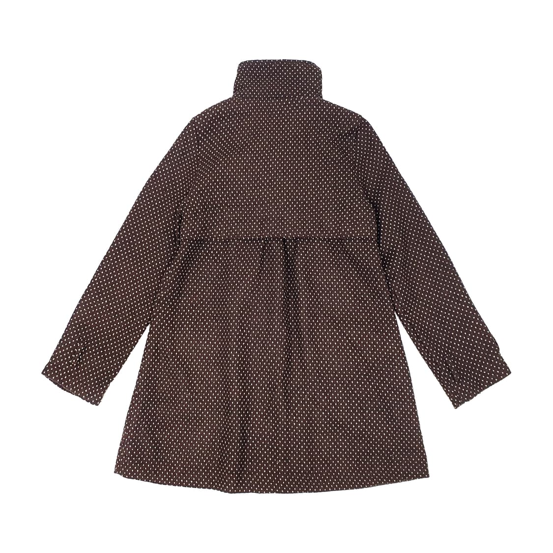 브라운 도트 베이비돌 하이넥 코트 상품이미지3