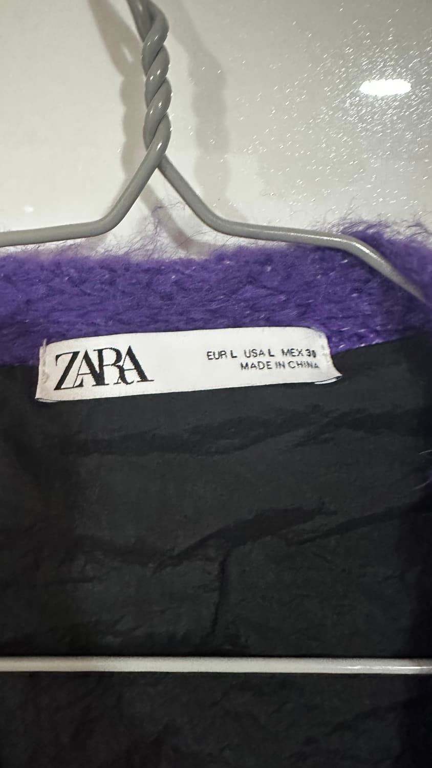 자라 퍼플 패턴 가디건 L 상품이미지2