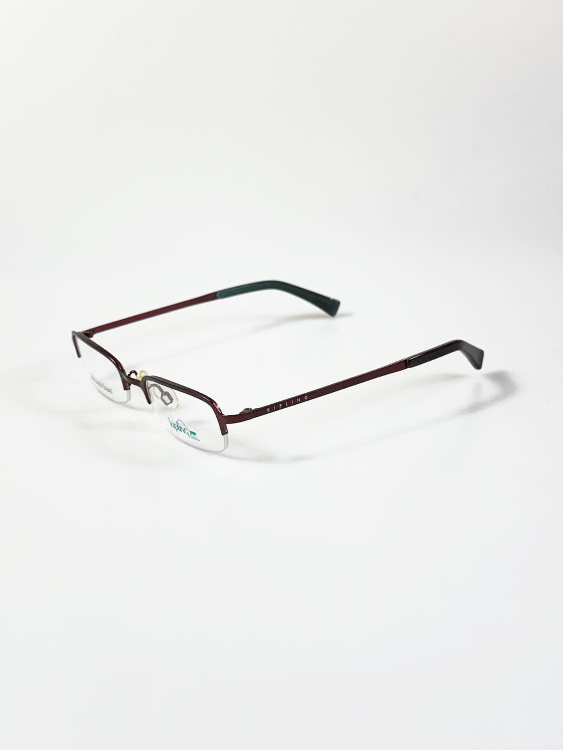 KIPLING 딥브라운 메탈 반무테 스퀘어 빈티지 안경 상품이미지3