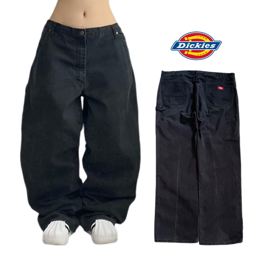 디키즈 OG 덕캔버스 카펜터 와이드 워크팬츠 블랙 상품이미지1